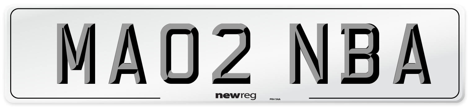 MA02 NBA Number Plate from New Reg